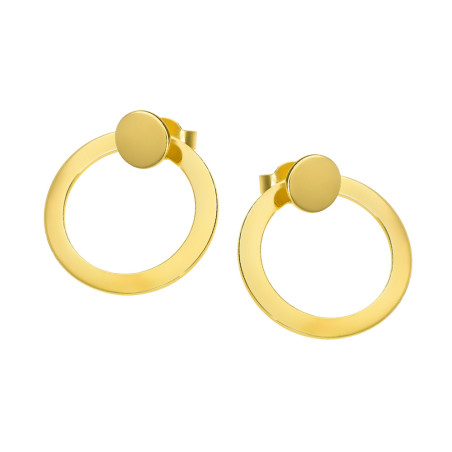 Kolczyki złote koło ramka i kółko próba 585