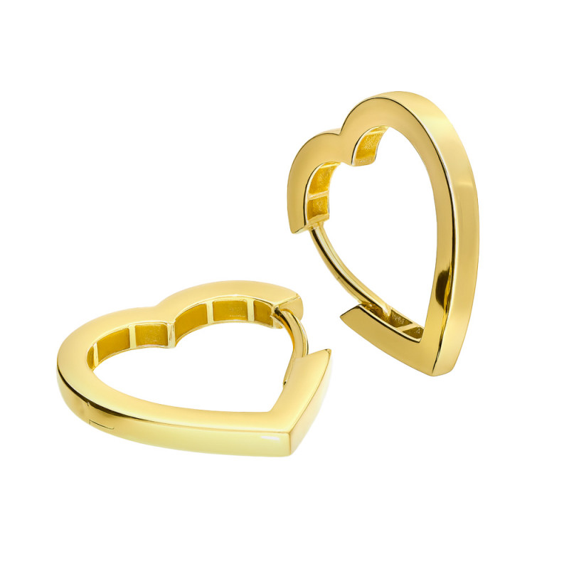 Kolczyki złote kółka serce próba 375