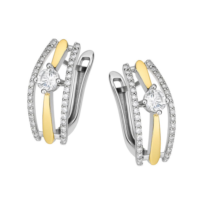 Kolczyki srebrne z białymi cyrkoniami