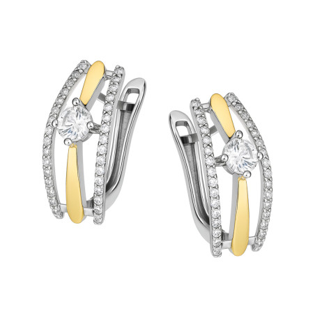 Kolczyki srebrne z białymi cyrkoniami