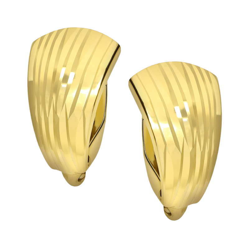 Kolczyki złote blaszki beczułki próba 585