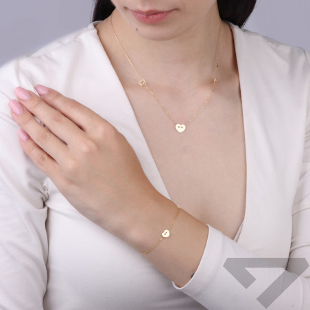 Naszyjnik złoty z sercami