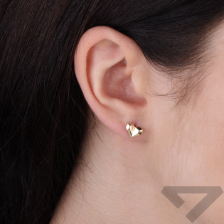 Kolczyki złote serca blask 3D