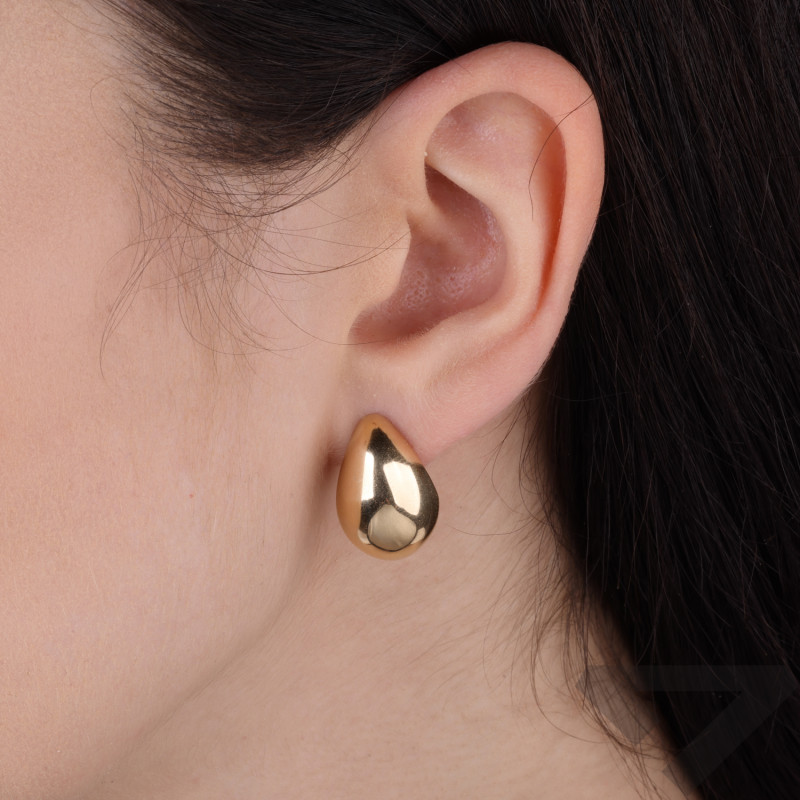 Kolczyki złote dmuchane krople próba 585