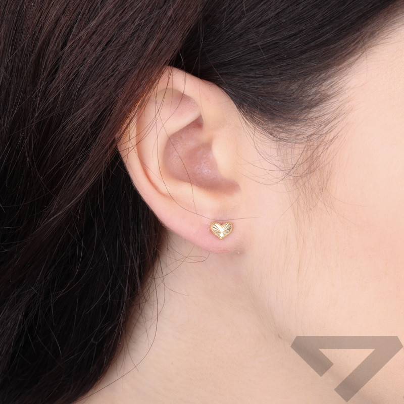 Kolczyki złote serca diamentowane