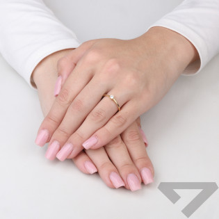 Pierścionek złoty SOLITER z drobną cyrkonią