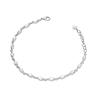 Bransoletka srebrna z cyrkoniami łezki