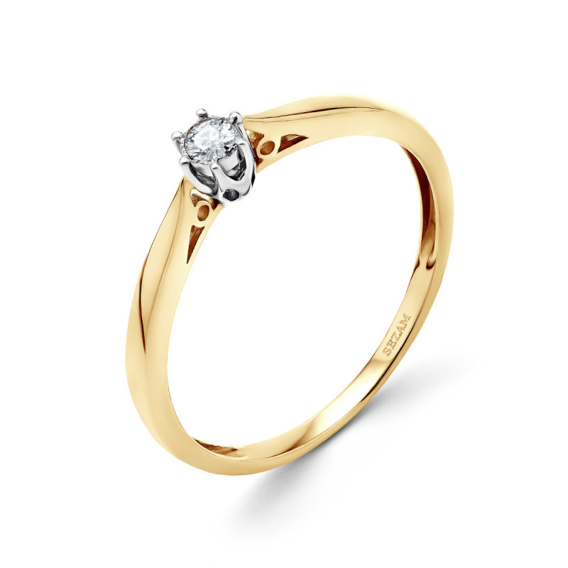 Pierścionek złoty zaręczynowy Royal brylant 0,08 ct