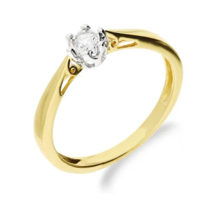 Pierścionek złoty zaręczynowy Royal brylant 0,08 ct
