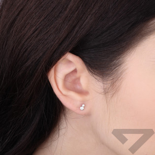 Kolczyki srebrne diorki kulki z cyrkoniami 3 mm/sztyft  HS1252 próba 925