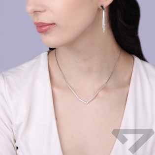 Naszyjnik srebrny z cyrkoniami tennis, srebro 925