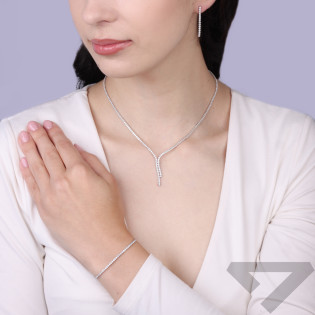 Bransoletka srebrna z cyrkoniami tennis próba 925