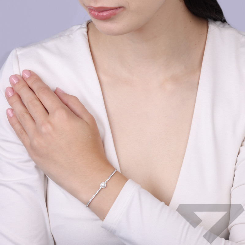 Bransoletka srebrna Metropolis z cyrkoniami tennis, próba 925