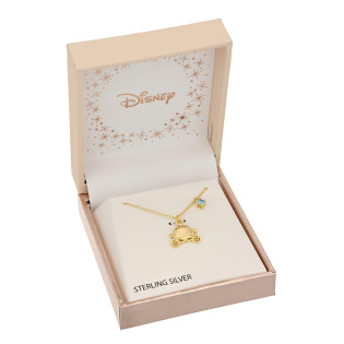 Naszyjnik srebrny Disney Kopciuszek z cyrkonią i karocą