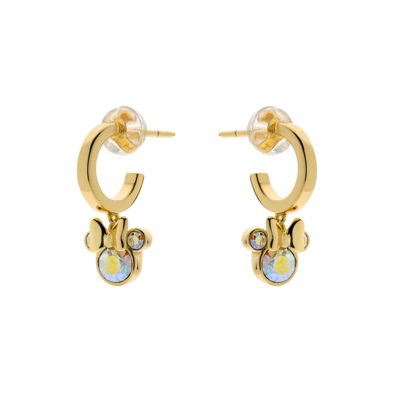 Kolczyki srebrne Disney Minnie z cyrkoniami koloru Aurora Borealis