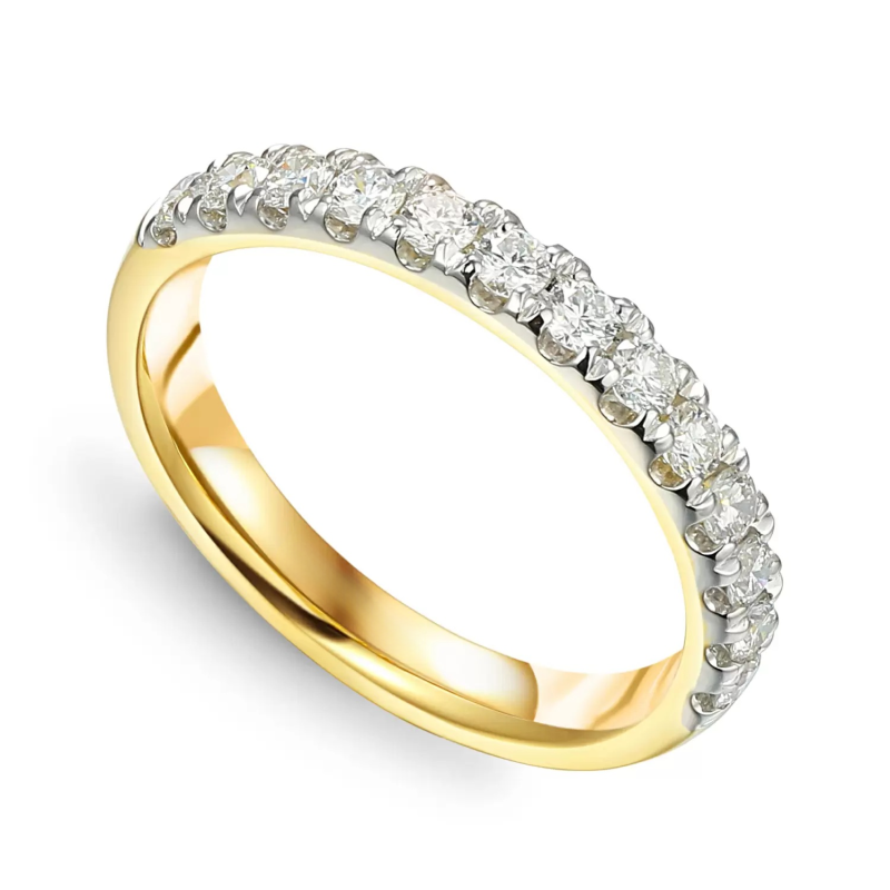 Pierścionek zaręczynowy Line Miłości z diamentami laboratoryjnymi 0,52 ct