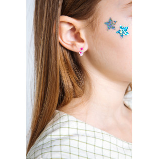 Kolczyki srebrne Disney myszka Minnie emalia różowa