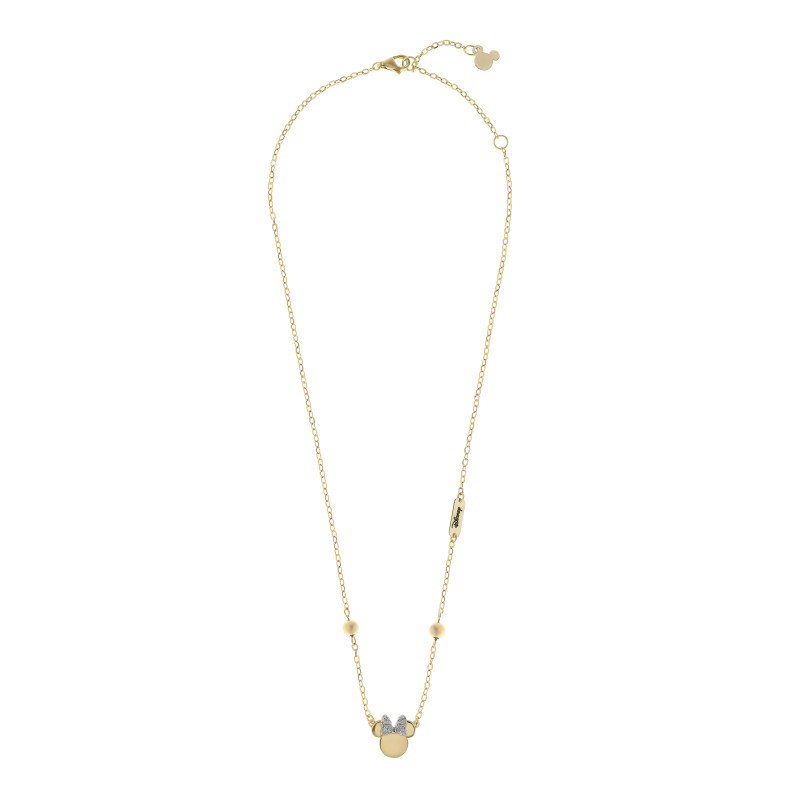 Naszyjnik złoty 18 kt Disney z myszką Minnie i diamentami 0,06 ct