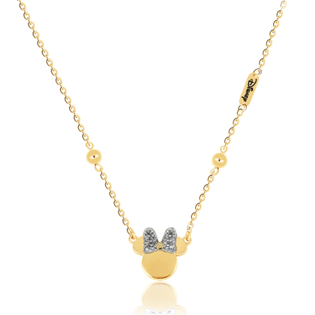Naszyjnik złoty 18 kt Disney z myszką Minnie i diamentami 0,06 ct
