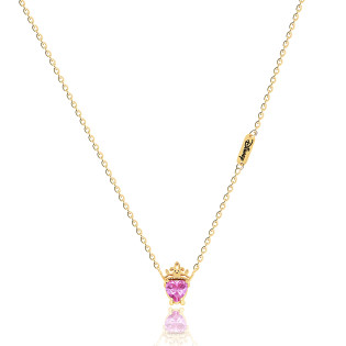 Naszyjnik złoty 18 kt Disney Princess z rubinem w kształcie serca