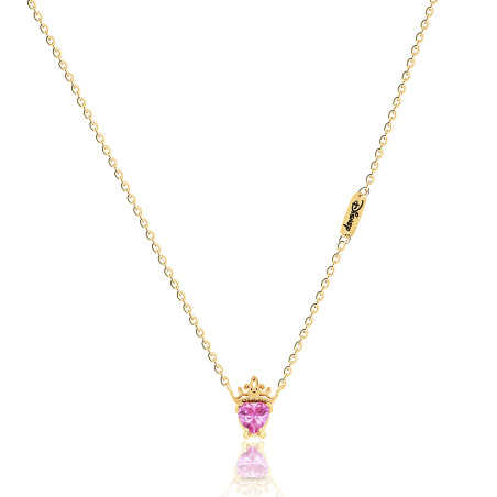 Naszyjnik złoty 18 kt Disney Princess z rubinem w kształcie serca