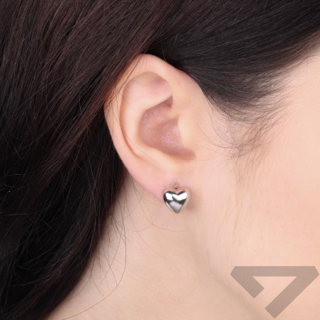 Kolczyki VIRAL srece dmuchane blask, srebro 925