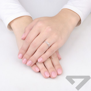 Pierścionek srebrny z motywem infinity, srebro 925