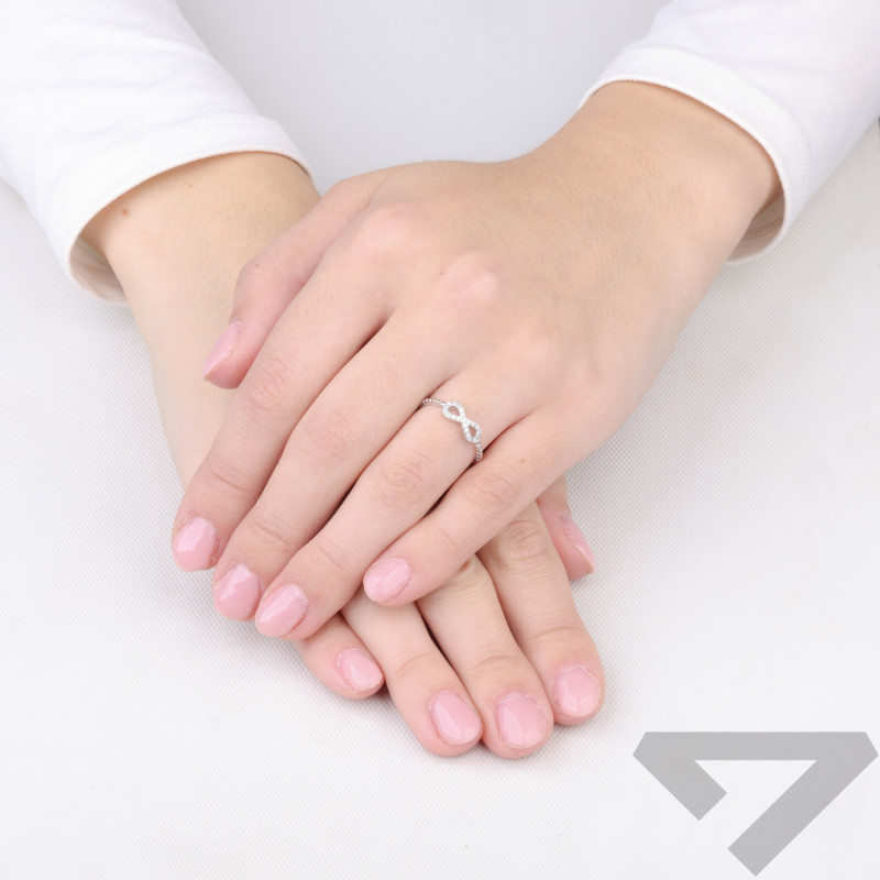 Pierścionek srebrny z motywem infinity, srebro 925