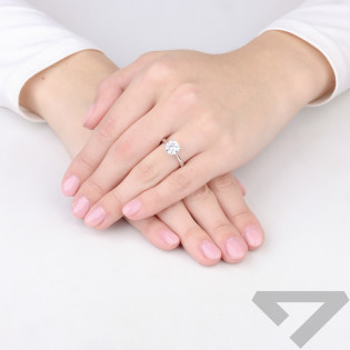 Pierścionek srebrny z cyrkonią 8mm, srebro 925