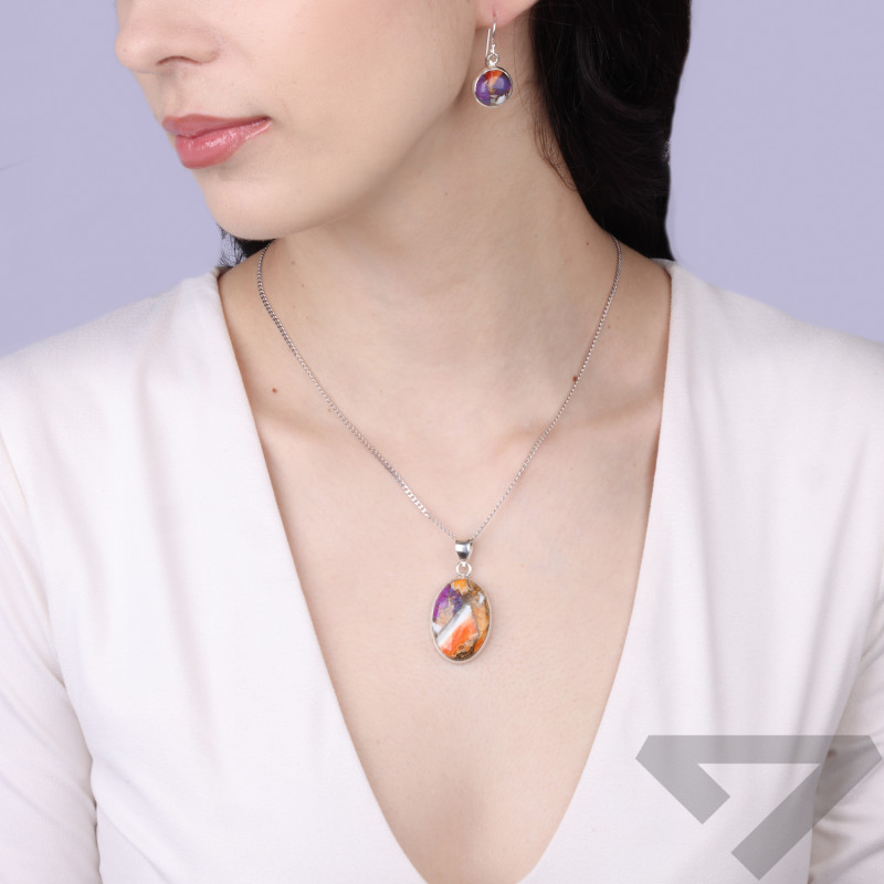 Wisiorek z kamieniem kompozytowym w srebrze 925