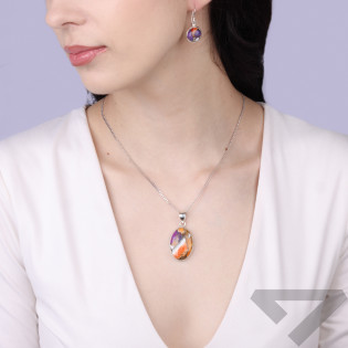 Kolczyki z kamieniem kompozytowym w srebrnej oprawie 925