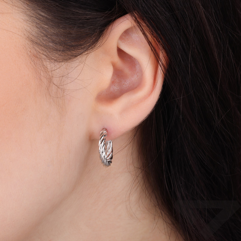 Kolczyki VIRAL koła skręcane 15 mm srebro 925