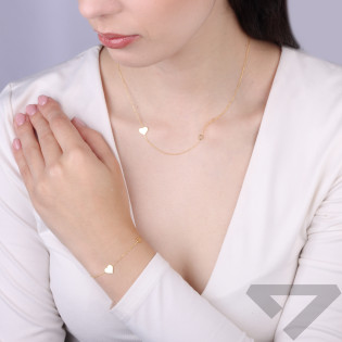 Naszyjnik serce blkoło ram bl/anker M3 M3-167-1 GOLD Ag 925