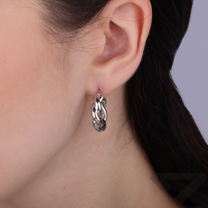 Kolczyki srebrne koła skręcane średnica 21 mm