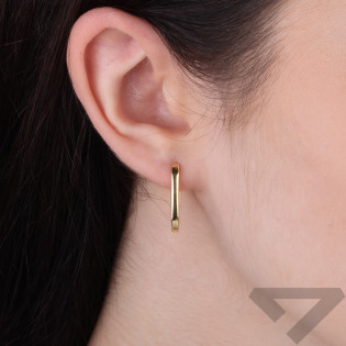 Kolczyki kółka owal 19 mm ze srebra 925 koloru złotego