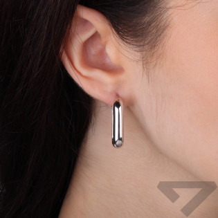 Kolczyki koła prostokątna rurka ze srebra 925