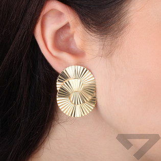 Kolczyki koła-plisy zaplecione srebro 925 koloru złotego