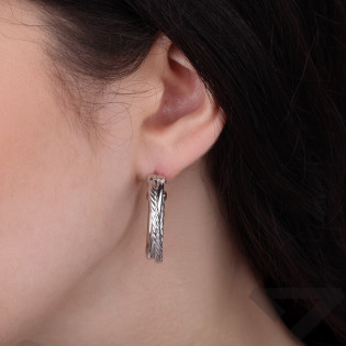 Kolczyki koła podwójne owale ze srebra próby 925