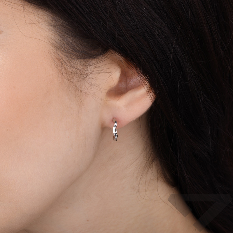 Kolczyki kwadrat falowany otwarty srebro 925