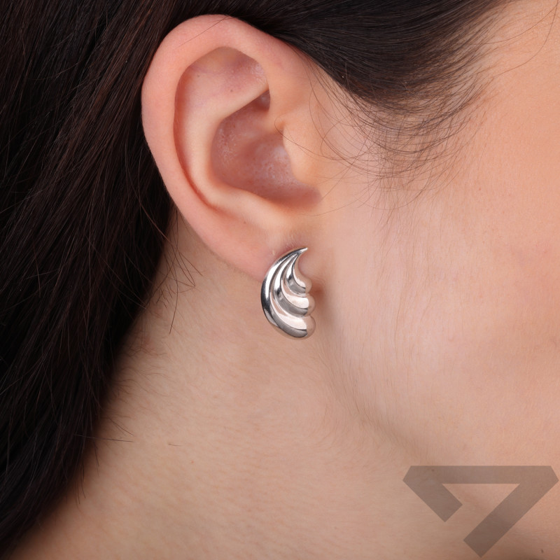 Kolczyki srebrne fala próba 925