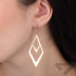 Kolczyki wiszące romby ramki ruchome ze srebra 925 koloru złotego