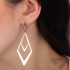 Kolczyki wiszące romby ramki ruchome ze srebra 925