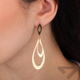 Kolczyki wiszące krople ramki ruchome ze srebra 925 koloru złotego
