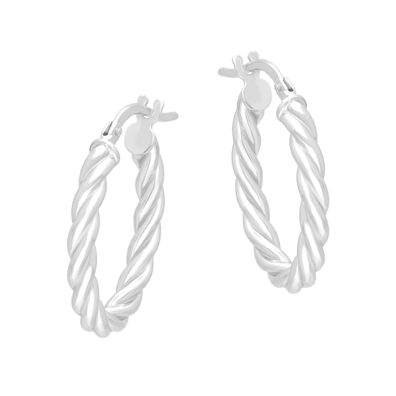 Kolczyki koła owal 25 mm sznur ze srebra 925