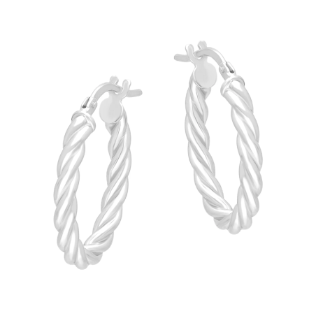 Kolczyki koła owal 25 mm sznur ze srebra 925