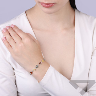 Bransoleta NK bursztyn okr oprawa AG całość MG 442-mix Ag 925