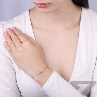 Bransoletka z gładkimi dmuchanymi sercami, srebro 925