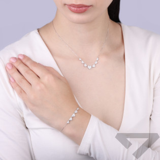 Bransoleta serca cyrkonie x5/anker NI GIZ00367-BRZ00154 ROD Ag 925