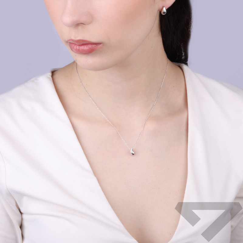 Naszyjnik VIRAL kropla blask 10x6mm/sztyft NI ORN12134-GIA15403 ROD Ag 925