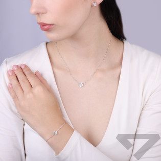 Bransoleta kwiat 6pł blask/pancerkostki NI ORN12147-BRN39151 ROD Ag 925